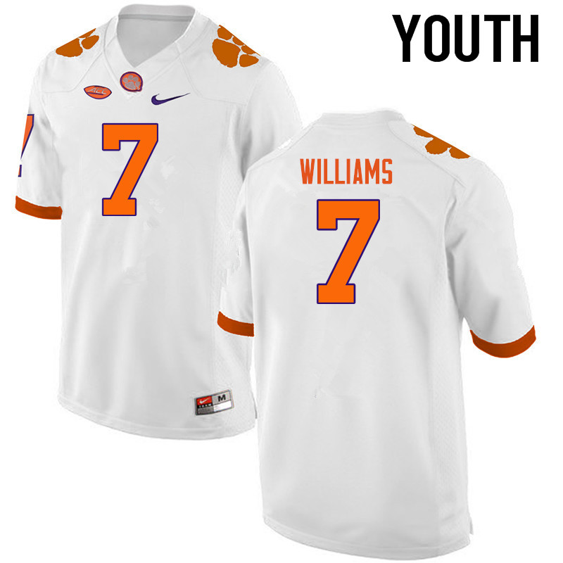 Youth Clemson Tigers #7 Mike Williams College Football Jerseys-White